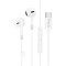 Casti Audio cu Fir si Microfon Hoco M109, 1m Tip-C - Alb