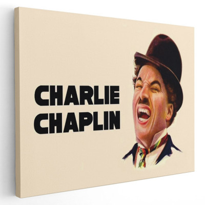 Tablou Charlie Chaplin comediant Tablou canvas pe panza CU RAMA 50x70 cm foto