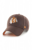 47 brand șapcă din amestec de l&acirc;nă NHL Chicago Blackhawks culoarea maro, cu imprimeu, HVIN-SUMVP04WBP-BW94