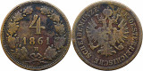 1861 B (Kremnica), 4 kreuzer - Franz Joseph - Imperiul Habsburgic!, Europa