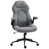 Scaun de birou ergonomic Vinsetto, &icirc;nălțime reglabilă, 65.5x69.5x112-122 cm, Gri deschis | Aosom Romania
