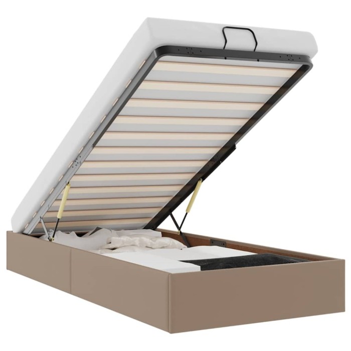 Cadru de pat otoman fara saltea Cappucino piele artificiala