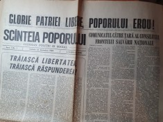 scanteia poporului 23 decembrie 1989 anul 1,nr. 1 al ziarului -revolutia romana