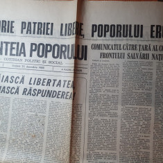 scanteia poporului 23 decembrie 1989 anul 1,nr. 1 al ziarului -revolutia romana