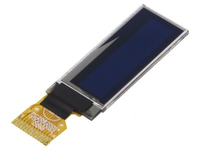 Afişaj OLED grafic 0,91&amp;quot; 128x32 galben - Dimensiuni 30x11,5x1,26mm foto