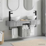 Cumpara ieftin Set dulap baie 3 buc. Sonoma gri 115 x 35 x 80 cm