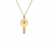 Key - Colier personalizat cheita cu litera din argint 925 placat cu aur galben 24K, Bijubox