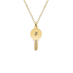 Key - Colier personalizat cheita cu litera din argint 925 placat cu aur galben 24K