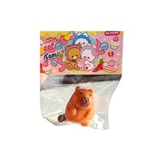 Jucărie pufoasă Capybara, antistres, maro, cauciuc