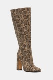 Buffalo cizme July Boot Hi culoarea bej, cu toc drept, 1292056-SNA