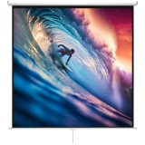 HOMCOM Ecran de Proiecție 120 Inch Format 1:1, Ecran Rulabil cu Unghi de 160&deg; și Montare pe Tavan sau Perete, 223x8x223 cm, Alb | Aosom Romania