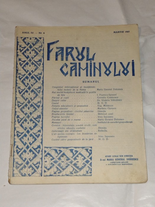 REVISTA FARUL CAMINULUI Anul IV - Nr.8, MARTIE 1937