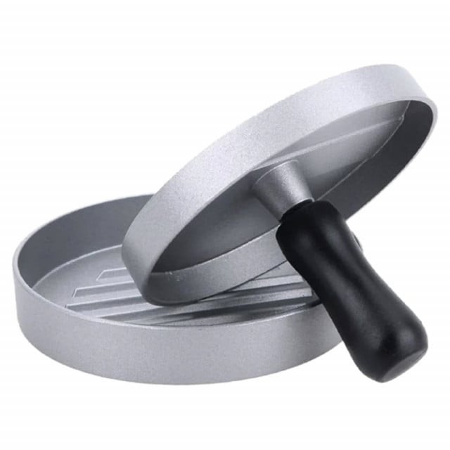 Presa cu maner Pufo pentru hamburger din aluminiu, &Oslash;11.5 cm, argintiu