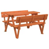 Cumpara ieftin Masa picnic pentru 4 copii, orificiu umbrela, lemn masiv brad