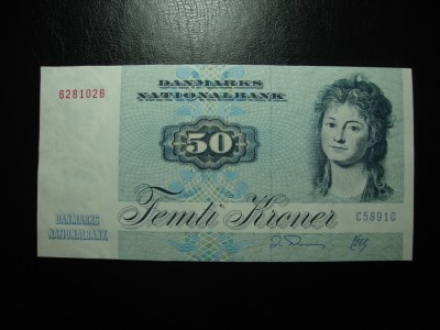 DANEMARCA 50 KRONER 1972 SUPERBA foto