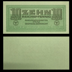 GERMANIA █ bancnota █ 10 Reichspfennig █ 1942 █ P-M34 Ro. 503 █ WEHRMACHT █ UNC