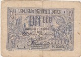 Bancnotă Rom&acirc;nia 1 leu 17 iulie 1920, BNR, seria S.5505, nr. 0371