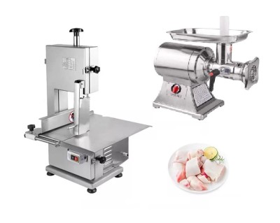 Fierăstrău industrial de oase 1650 mm cu mașină de tocat carne standard de tip 22 foto