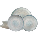 Set farfurii, 12 piese, pentru 4 persoane, Marshmallow, Cesiro, Multicolor