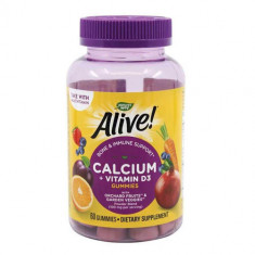 Alive!, Calcium + D3 Gummies, 60jeleuri, Nature's Way