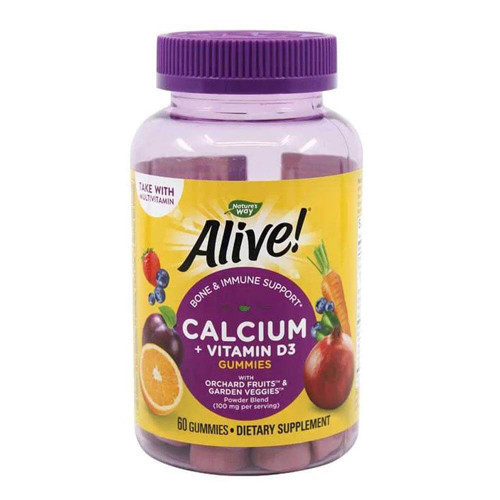 Alive!, Calcium + D3 Gummies, 60jeleuri, Nature&#039;s Way