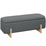 HOMCOM Bancă de depozitare, căptușită cu spumă, aspect de in, 111 x 44 x 44,5 cm, gri &icirc;nchis | Aosom Romania