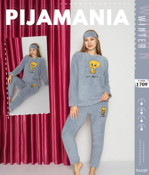 Pijama dama cocolino tweety antracitMarimea