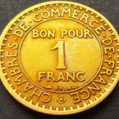 Moneda istorica (BUN PENTRU) 1 FRANC - FRANTA, anul 1922 * cod 2528