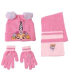 Set 3 Piese Accesorii Copii Paw Patrol Sky - Sapca, Fular, Manusi | Cerda, Roz, 100% Acril, Peste 3 Ani