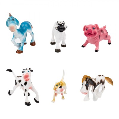 Set Figurine Animale Plastic, Model Cartoon de Fermă, 6 Bucăți, Multicolor, 9x7 cm foto