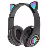 Casti audio wireless pentru copii, Cat Paw Ear, negru OMC, Casti On Ear