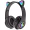 Casti audio wireless pentru copii, Cat Paw Ear, negru OMC