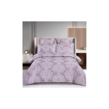 Cumpara ieftin Lenjerie de Pat Finet Jacquard cu Elastic, pentru Pat Dublu, 6 Piese, Lila - SIPR-T3-04