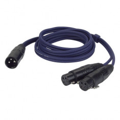 Cablu audio XLR tata la 2 XLR mama, (3 poli, balansat), DAP Audio FL-38150-1.5m foto