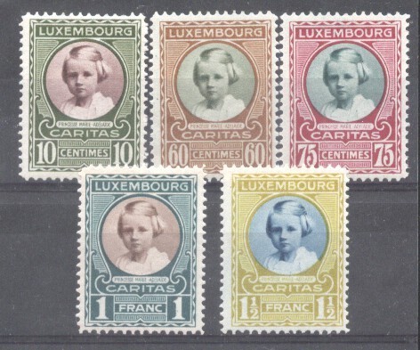 Luxembourg 1928 Child welfare Caritas Mi.208-212 MH M.327