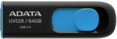 MEMORIE USB 3.2 ADATA 64 GB, retractabila, carcasa plastic, negru / albastru, &amp;quot;AUV128-64G-RBE&amp;quot; (timbru verde 0.03 lei) foto