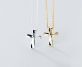 Cumpara ieftin Lantisor din Argint Alb cu Pandantiv Cruce cu Design Innodat Modern