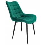 Scaun bucatarie/living, metalic, catifea, verde, 53x63x83 cm, Misty GartenVIP DiyLine