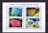 RO 2001 LP 1570a &quot;Corali si anemone &quot; - serie in bloc - colita 318 , MNH