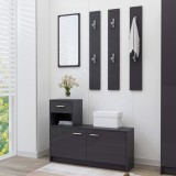 Cumpara ieftin Mobilă pentru hol, gri extralucios, 100 x 25 x 76,5 cm, PAL