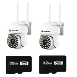 Cumpara ieftin Set doua Camere de supraveghere IP wireless Jortan JT-8161QJ + 2 carduri 32GB