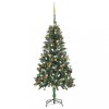 Brad de Crăciun pre-iluminat artificial cu set globuri, 150 cm