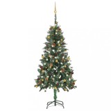 Brad de Crăciun pre-iluminat artificial cu set globuri, 150 cm