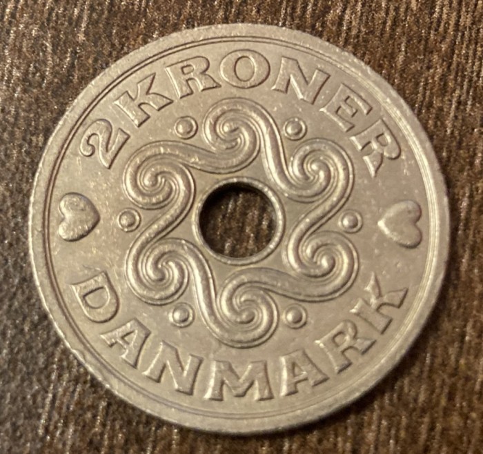 C50 - Moneda foarte veche - Danemarca - 2 coroane / kroner - 1992