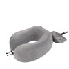 Perna Gat Spuma Memorie Edman U2, 29x28x10 cm, Gri, Voiaj, Avion, Auto, Saculet Protectie