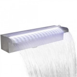 Cumpara ieftin F&acirc;nt&acirc;na dreptunghiulară tip cascacă, oțel inoxidabil cu ​​LED, 45 cm, vidaXL