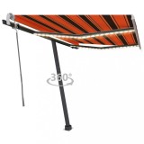 VidaXL Copertină retractabilă manual cu LED portocaliu&amp;maro 350x250 cm