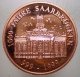 7.315 GERMANIA MEDALIE 1000 JAHRE SAARBRUCKEN SAARBR&Uuml;CKEN 999-1999 3, Europa