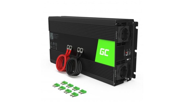 Green Cell Invertor pentru mașină de la 24V la 230V (amplificator de tensiune) 1500W