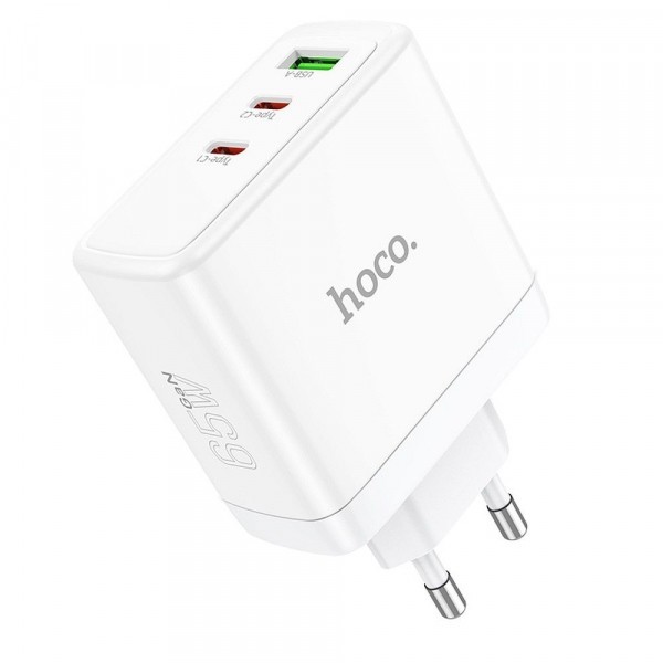 Incarcator Retea HOCO N30, 65W, 3.25A, 1 x USB-A - 2 x USB-C, Alb